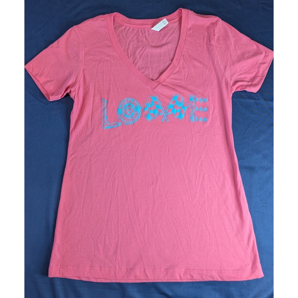 Ideal T by Next‎ Level Racing Love Lucas Oil Racing V-Neck T-Shirt Medium